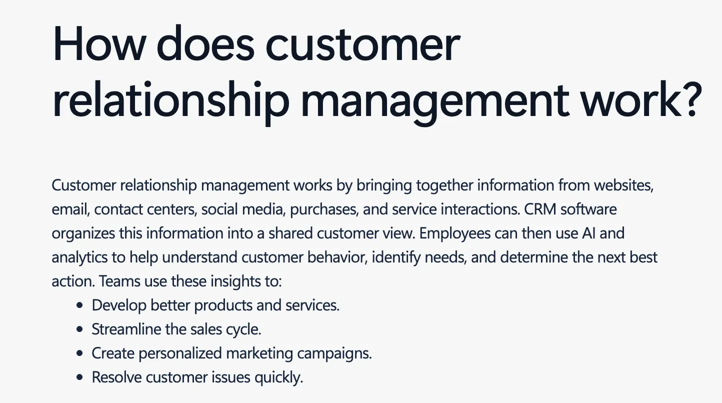 microsoft on page definition for customer relationship management